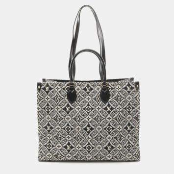 Pre Owned Louis Vuitton Black Canvas Since 1854 OnTheGo GM Bag