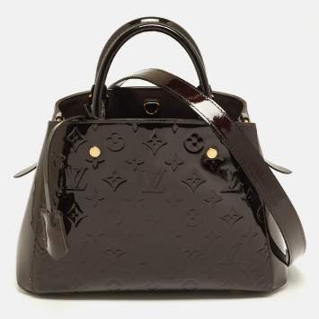 Pre Owned Louis Vuitton Amarante Monogram Vernis Montaigne BB Bag