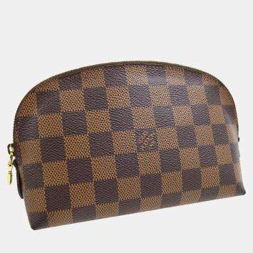 Pre Owned Louis Vuitton Brown Damier Ebene Canvas Pochette Cosmetic Pouch 