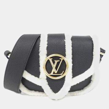 Pre Owned Louis Vuitton Black Monogram Leather Pont Neuf Soft PM Shoulder Bag