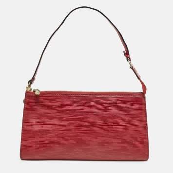 Pre Owned Louis Vuitton Rouge Epi Leather Pochette Accessories