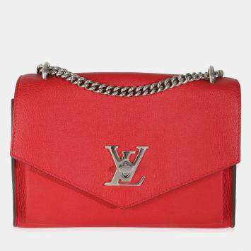 Pre Owned Louis Vuitton Rubis Soft Calfskin Mylockme Chain BB bag
