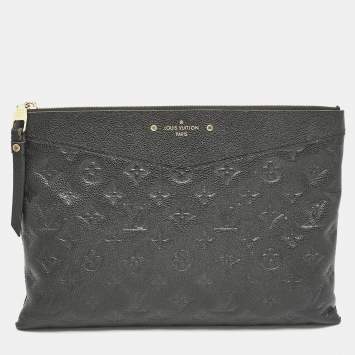 Pre Owned Louis Vuitton Black Monogram Empreinte Leather Daily Pouch