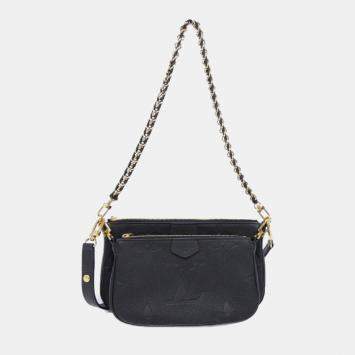 Pre Owned Louis Vuitton Black Monogram Empreinte Leather Multi Pochette Accessoires Shoulder Bag