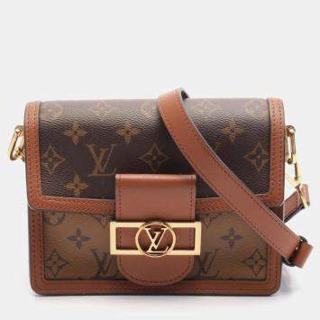 Pre Owned Louis Vuitton Brown Monogram Reverse Dauphine Mini Shoulder Bag