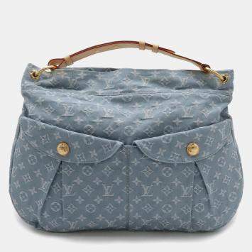 Pre Owned Louis Vuitton Blue Monogram Denim Daily GM Shoulder Bag