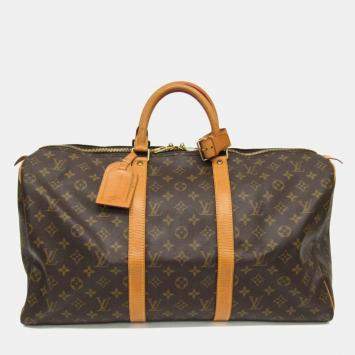 Pre Owned Louis Vuitton Monogram Canvas Keepall 50 Boston Bag