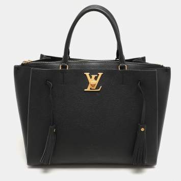 Pre Owned Louis Vuitton Black Leather Lockmeto Bag