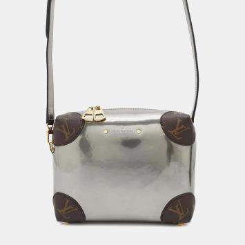  Louis Vuitton Metallic Grey Monogram Patent Venice Gris Leather Bag