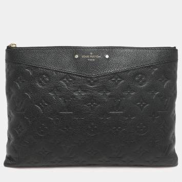 Pre Owned Louis Vuitton Black Monogram Empreinte Leather Daily Pouch