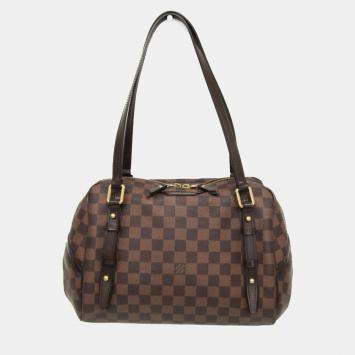 Pre Owned  Louis Vuitton Brown Damier Ebene Rivington PM Shoulder Bag 
