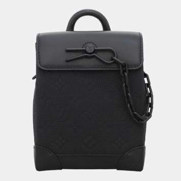 Pre Owned Louis Vuitton Black Taurillon Leather Monogram Nano Steamer Bag