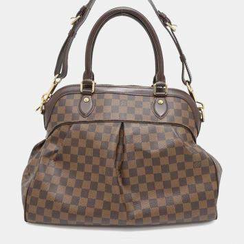 Pre Owned Louis Vuitton Red Damier Ebene Canvas Trevi GM Shoulder Bag
