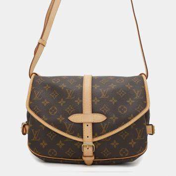 Pre Owned Louis Vuitton Brown Monogram Canvas Saumur 30 Shoulder Bag