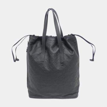 Pre Owned Louis Vuitton Black Leather Monogram Shadow Helmet Bag