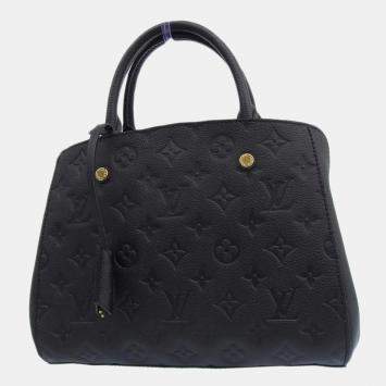 Pre Owned Louis Vuitton Black Leather Monogram Empreinte Montaigne BB Handbag