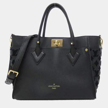 Pre Owned Louis Vuitton Black Monogram Leather On My Side MM Handbag