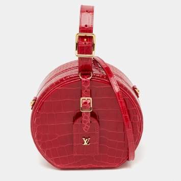 Louis Vuitton Red Crocodile Petite Boite Chapeau Bag