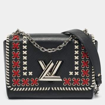 Pre Owned Louis Vuitton Black Epi Leather Braided Twist MM Bag