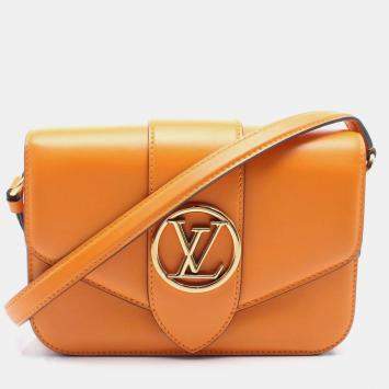 Pre Owned Louis Vuitton Summer Gold Smooth Calfskin LV Pont 9 Shoulder Bag