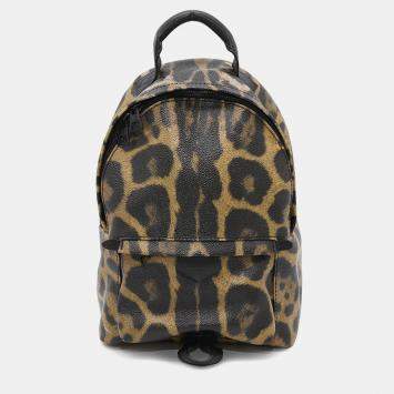 Pre Owned Louis Vuitton Noir/Beige Animal Print PM Palm Springs Backpack
