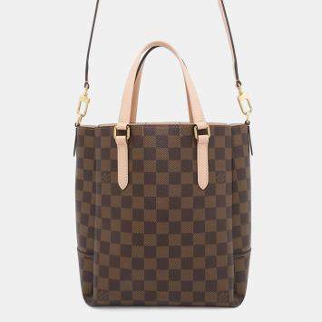 Pre Owned Louis Vuitton Damier Ebene Belmont PM Tote Bag