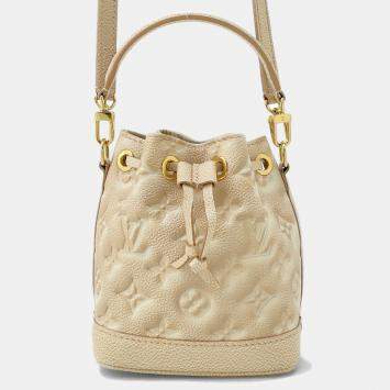 Pre Owned Louis Vuitton Beige Monogram Empreinte Leather Summer Stardust Nanonoe Shoulder Bag