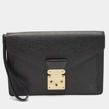 Louis Vuitton Black Epi Leather Sellier Dragonne Clutch