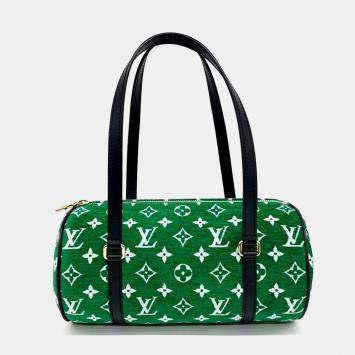 Pre Owned Louis Vuitton Green Fabric Papillon bag