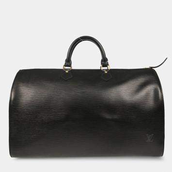 Louis Vuitton Noir Epi Leather Speedy 40 Duffle Handbag