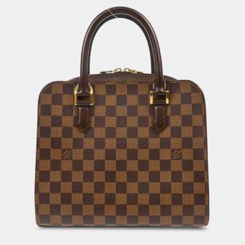 Pre Owned Louis Vuitton Brown Damier Ebene Canvas Triana Handbag