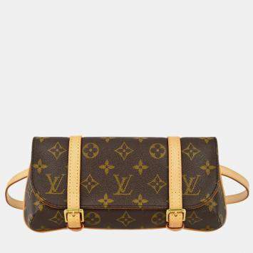 Pre Owned Louis Vuitton Brown Monogram Canvas Pochette Marelle Bum Bag