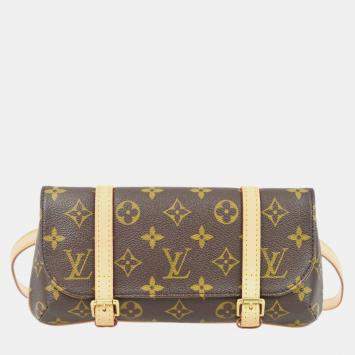 Pre Owned Louis Vuitton Brown Monogram Canvas Pochette Marelle Bum Bag