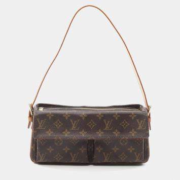 Pre Owned Louis Vuitton Brown Monogram Canvas Vivacite MM Shoulder Bag