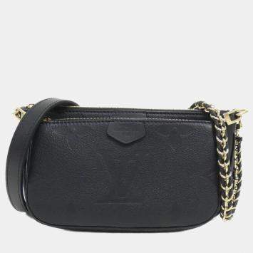 Pre Owned Louis Vuitton Black Monogram Empreinte Leather Multi Pochette Accessoires Shoulder Bag