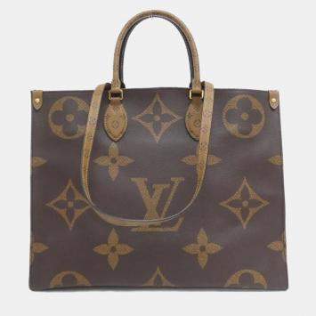 Louis Vuitton Brown Coated Canvas Monogram Giant On-The-Go GM Handbag