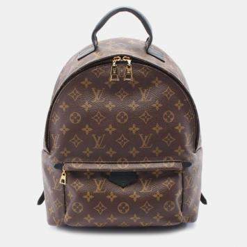 مملوكة مسبقًا Louis Vuitton Brown Coated Canvas Leather Monogram Palm Springs Backpack MM Bag