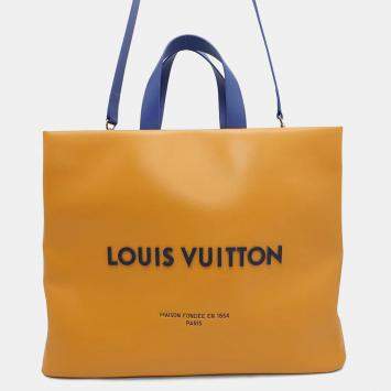 Louis Vuitton Saffron Leather Shopper Tote MM Bag