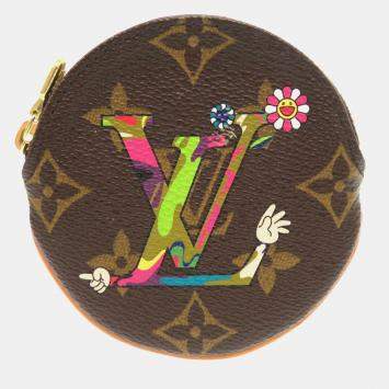 Pre Owned Louis Vuitton Brown Monogram Canvas Takashi Murakami Coin Case 