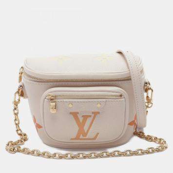 Pre Owned Louis Vuitton Ivory/Orange/Yellow Monogram Empreinte Leather Mini Bum Bag