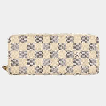 Pre Owned Louis Vuitton Azur Portefeuille Clemence Zippy Wallet