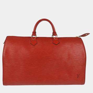 Louis Vuitton Red Epi Speedy 40 Duffle Handbag