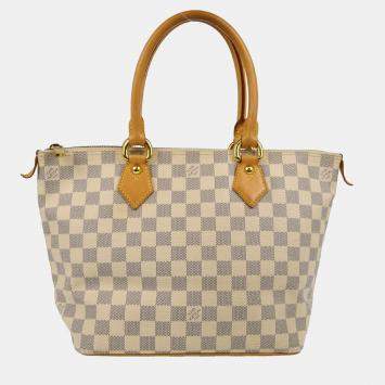 Pre Owned Louis Vuitton Damier Azur Saleya PM Tote Bag