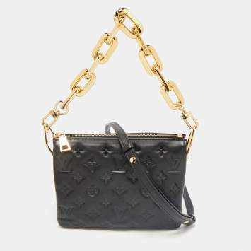 Louis Vuitton Black Monogram Embossed Puffy Leather Coussin BB Bag
