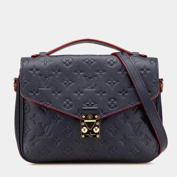 Pre Owned Louis Vuitton Blue Monogram Empreinte Pochette Metis