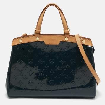 Pre Owned Louis Vuitton Bleu Nuit Monogram Vernis Brea MM Bag