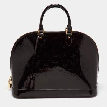 Pre Owned Louis Vuitton Amarante Monogram Vernis Alma GM Bag