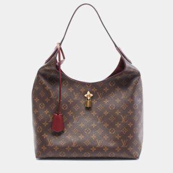 Louis Vuitton Brown Monogram Flower Hobo Shoulder Bag M43547   