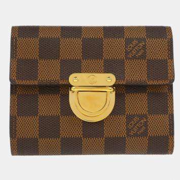 Pre Owned Louis Vuitton Brown Damier Ebene Canvas Portefeuille Wallet