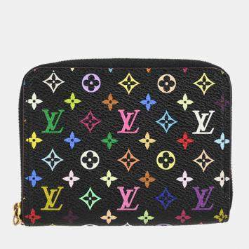 Pre Owned Louis Vuitton Black Multicolor Monogram Canvas Zippy Coin Purse Wallet